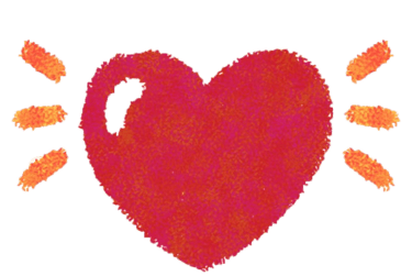 Red heart shape.
