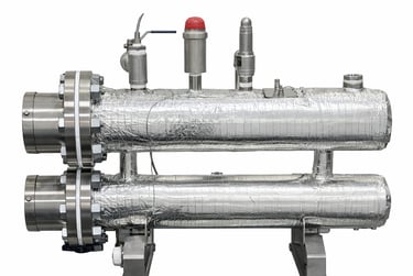 前置加熱裝置實體照片，透過循環預熱清洗液以確保超音波清洗溫度穩定