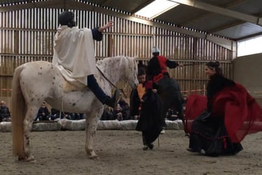 Michal Bleibtreu, danseuse, danse le flamenco devant son cheval