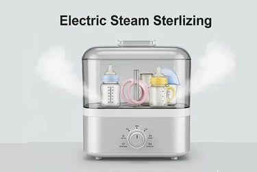 Electric steam sterilizer for baby feeding bottles