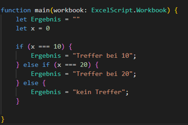 IF-Statement Erklärung in Office Script