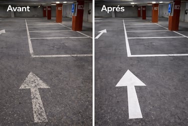 renovation marquage parking interieur