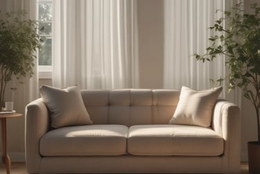a gray couch with a pillow on top of it