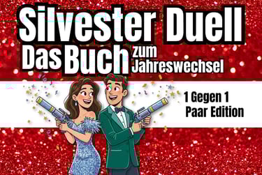 a cartoonish couple holding guns and a gun