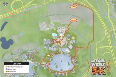 2017 runDisney Star Wars The Dark Side Half Marathon Weekend 5K Course Map