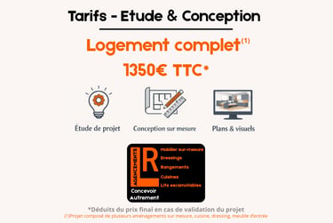 tarif étude projet dressing, cuisine sur mesure Besançon franche comté