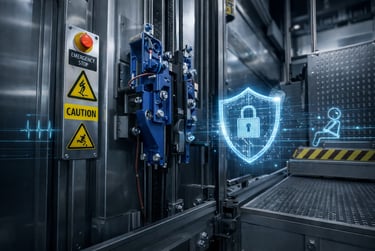 Smart elevator safety system with sensors and protection features