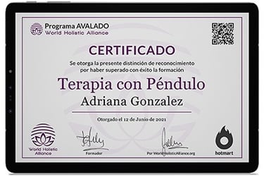 Diploma terapia con péndulo