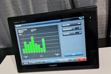 a garmin 7612 with new front panel for touch screen repair