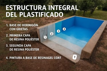 Plastificado de piscina de hormigón en Zona Oeste Buenos Aires