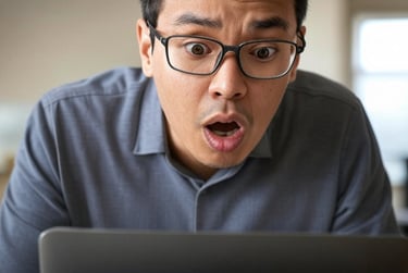 un homme se rend compte qu'il vient de perdre toutes ses données non sauvegardées