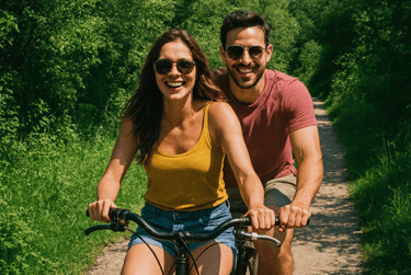vélo à deux pour la journée sans voiture