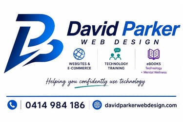 The business card of David Parker Web Design with the assistance of chatgpt ai