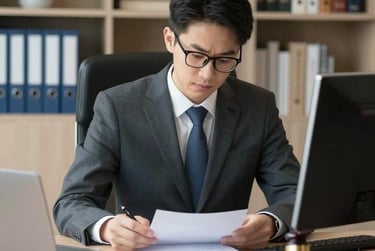 person standing while opening book on stage