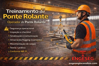 Curso de operador de ponte rolante em Sorocaba-SP com foco em segurança operacional e organização da equipe