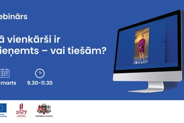 Vebināra baneris ar tekstu “Tā vienkārši ir pieņemts – vai tiešām?”; apraksts tekstā