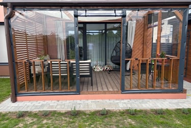 Individualiai pagaminti tentai terasai Kretingoje