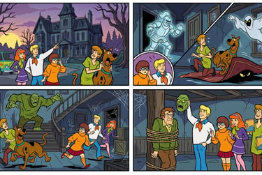 Scooby-Doo e a turma da Mistério S.A. investigam uma mansão assombrada e desmascaram um vilão: um mo