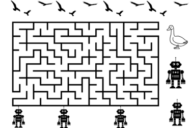 Wild Robot Movie Theme night, escape the robot factory maze