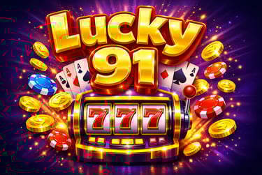 Luck91 casino game app home page with daily rewards and coins