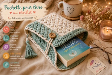 pochette de livre au crochet
