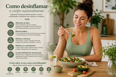 hábitos anti-inflamatórios naturais alimentação equilibrada rotina saudável para desinflamar o corpo naturalmente