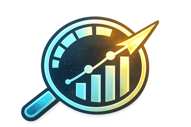 Performance growth gauge with upward arrow representing increased speed and business results
