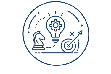 Minimal blue strategy solution icon for branding and digital agency sections