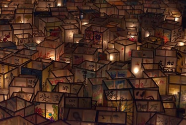 "Ukiyo" - Tōrō nagashi on Asano river in Kanazawa, Japan