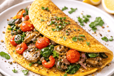 Omelette végétale de pois chiches aux légume