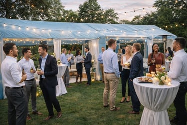 Espace événementiel extérieur clé en main avec La bulle rose Toulouse