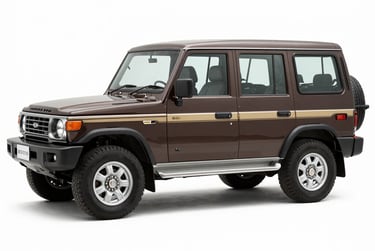 Dark brown Mahindra Bolero SUV car with side graphics on a white background.