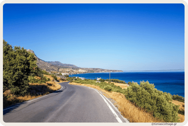 Road next to the sea in Crete