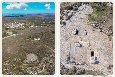 Alagni village view with Karaoula wine press