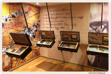 Exhibition at the Nikos Kazantzakis Museum in Myrtia, Crete, Greece
