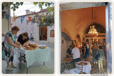 Alagni Village celebration August 6 - sharing bread and in the church