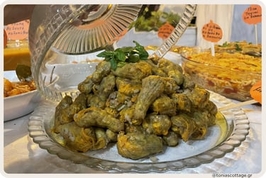 A platter of traditional Cretan fried food at the Cretan Cuisine Festival.