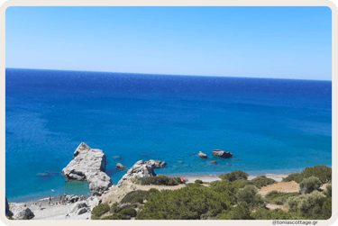 “Listis Beach with blue sea and cliffs, Crete