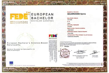 Bachelor européen de naturopathie , FEDE