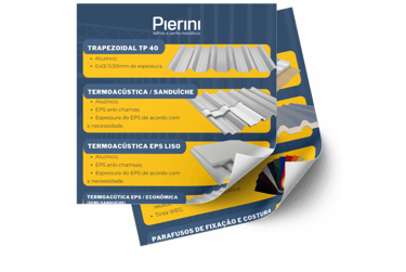 catálogo de telhas metálicas de diferentes modelos e cores