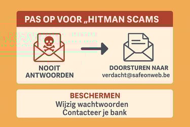 Een illustratie van Hitman scams
