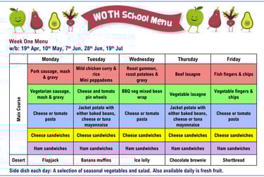 Lunch menu