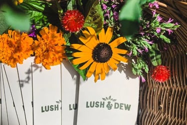 seed packets with blooming flowers.