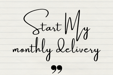 Post it not with script writing "Start My Thrive Life Monthly Delivery"