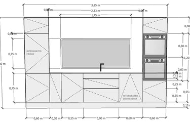 kitchen design, customized, layout