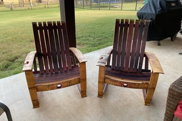 red wine barrel rockers