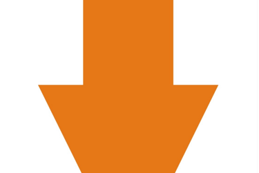 seta cor laranja para baixo