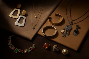 Contemporary and Modern Imitation Jewellery-AD, Oxidised, Long Drop Earring and Ethnic Necklace Set and rings