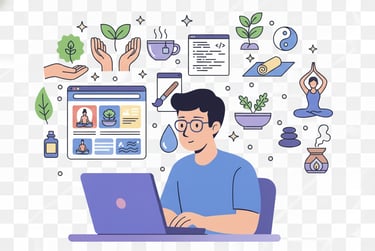 Un webmaster créant un site internet pour professionnels du bien-être