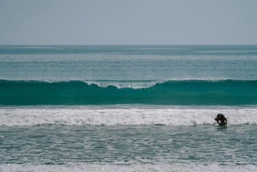 Surfing at Kuta Beach Bali Indonesia